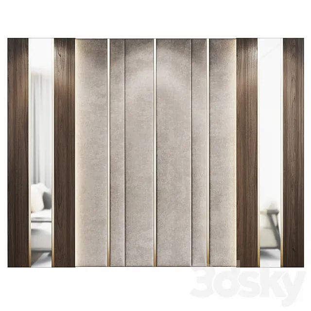 Decorative wall panel and headboard 4 3ds Max