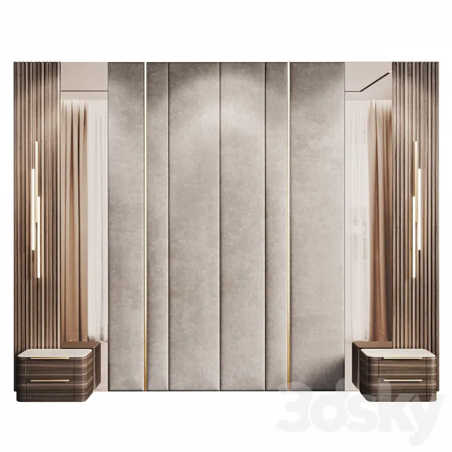 Decorative wall panel and headboard 5 3DS Max Model