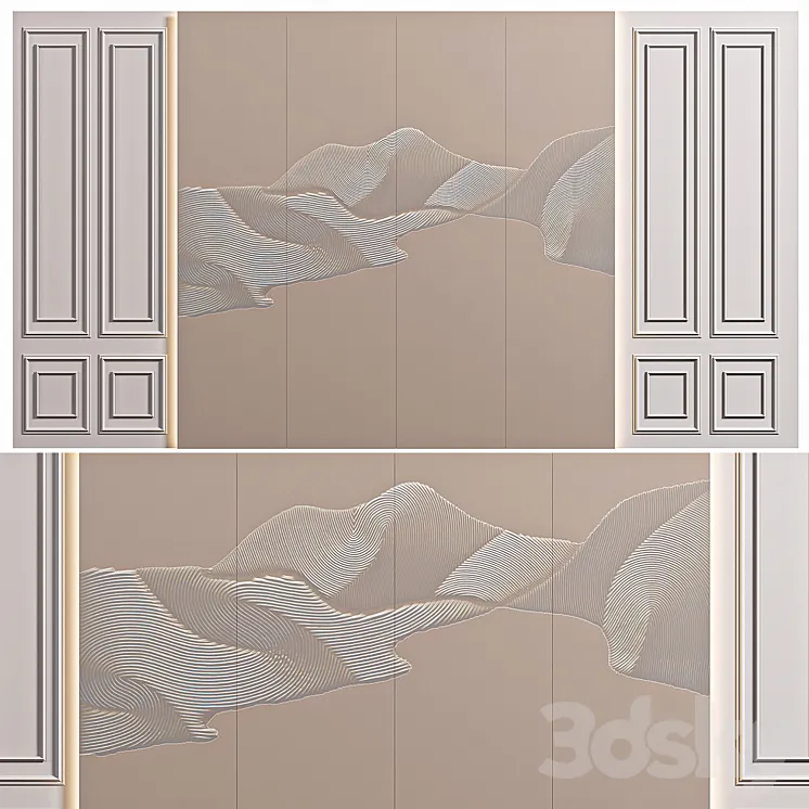 decorative wall panel for interior 3DS Max