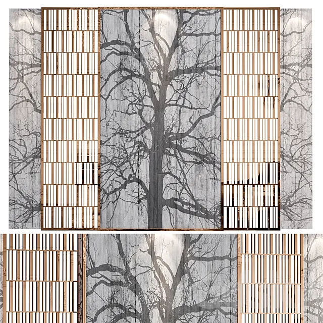 Decorative wall panel for interior 80 3ds Max