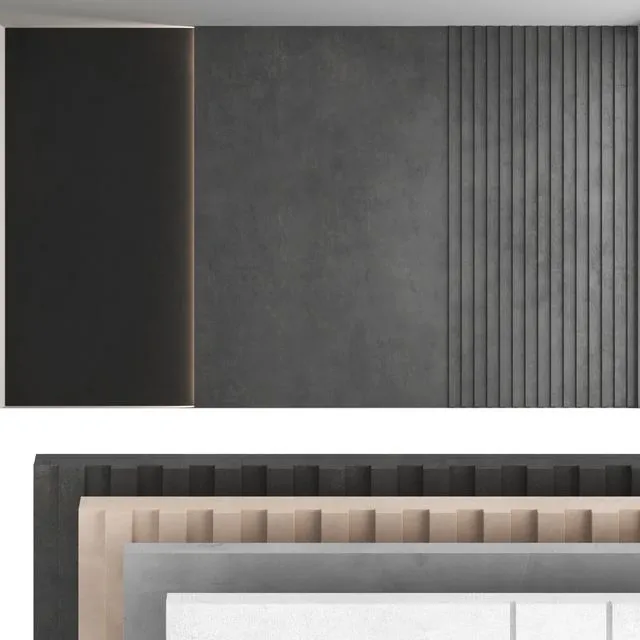 Decorative wall panel set 41 3dsMax Model