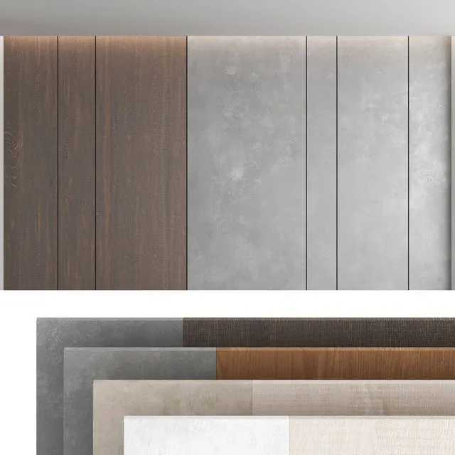 Decorative wall panel set 45 3dsMax Model