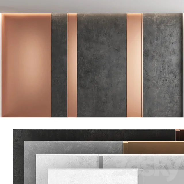 Decorative wall panel set 49 3ds Max