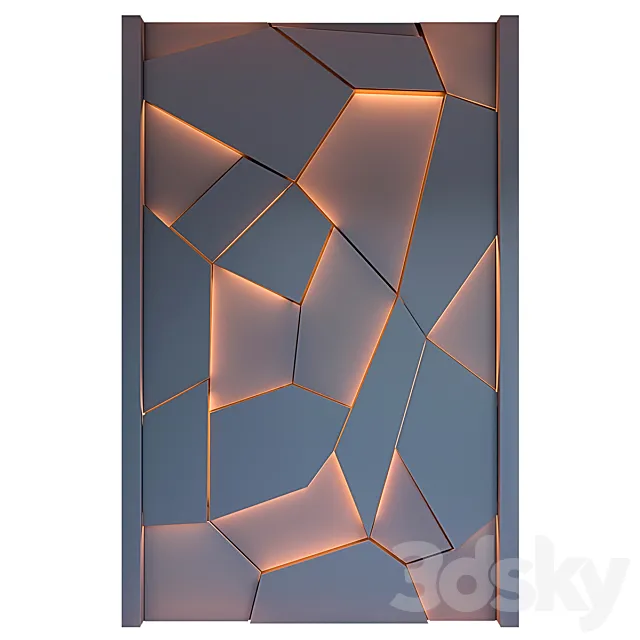 Decorative wall panel with lighting 03 3DS Max Model