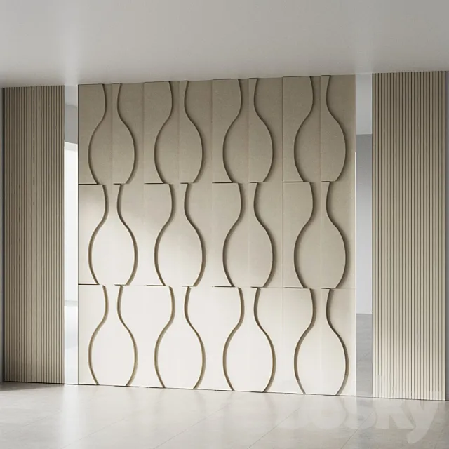 Decorative wall panels set 7 3dsMax Model