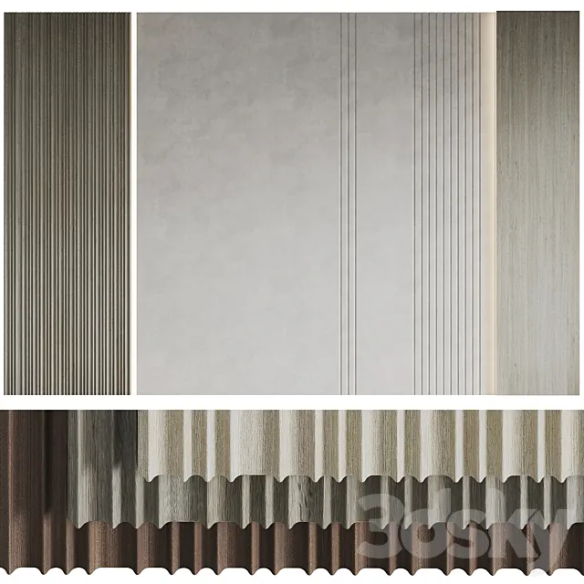 Decorative wall panels Wood 2 3ds Max
