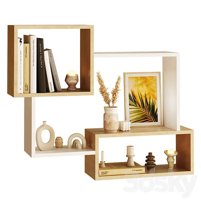 Decorative Wall Shelf Set 3dsMax Model