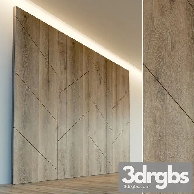 Decorative wall. wall panel made of wood. one 3dsmax Download
