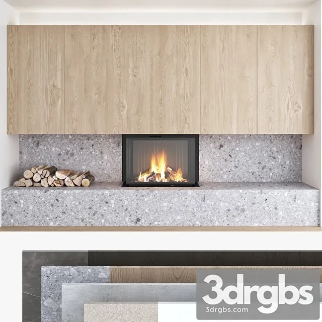 Decorative Wall With Fireplace Set 10 3dsmax Download