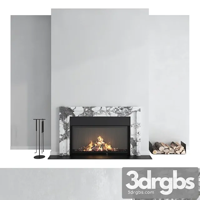 Decorative Wall With Fireplace Set 43 3dsmax Download