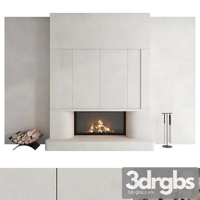 Decorative Wall With Fireplace Set 47 3dsmax Download