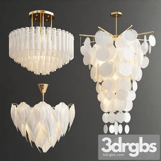 Decorative white glass chandelier – 3 type