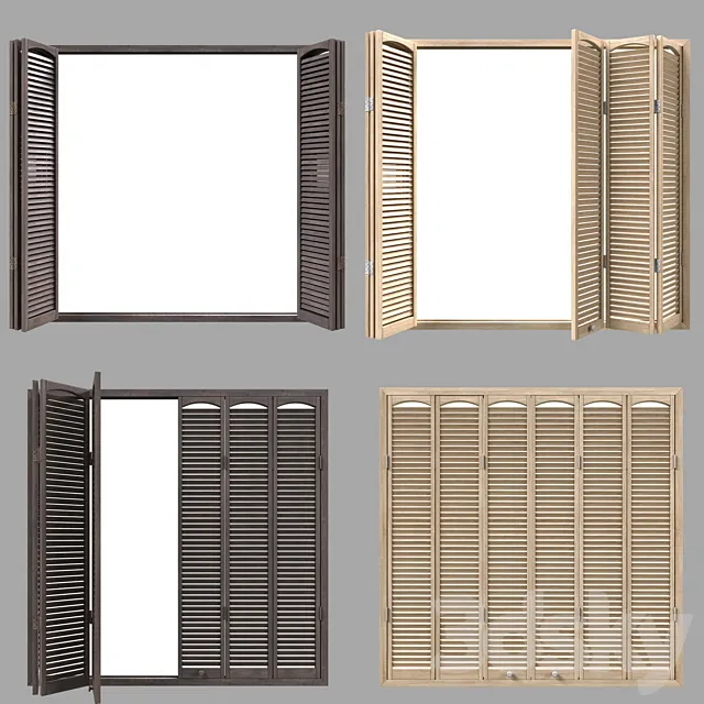 Decorative window shutters with animation 3DS Max Model