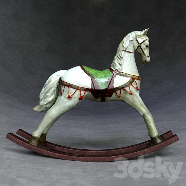 Decorative wooden rocking horse 3DS Max Model