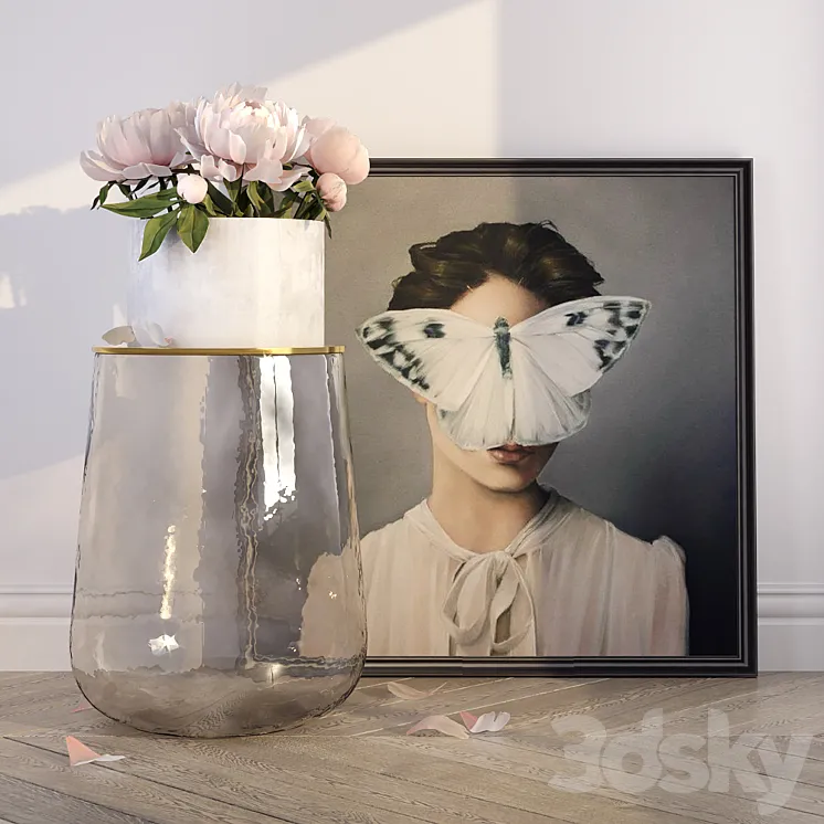 decorative_set_with_peonies 3DS Max