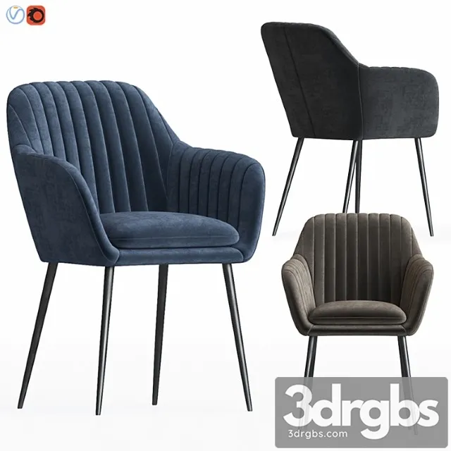 Deephoue chair lausanne sea blue velvet 2 3dsmax Download