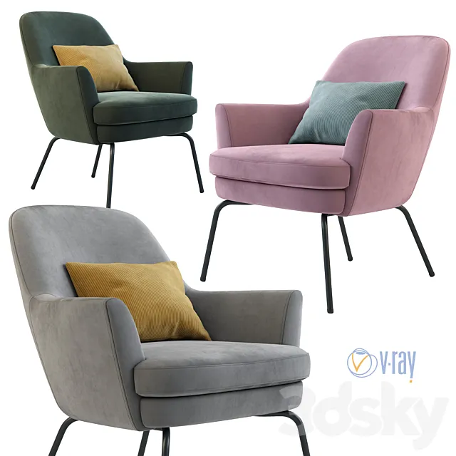 Deephouse. Armchair Zealand. Chisa. Celine. Chloe 3DS Max Model