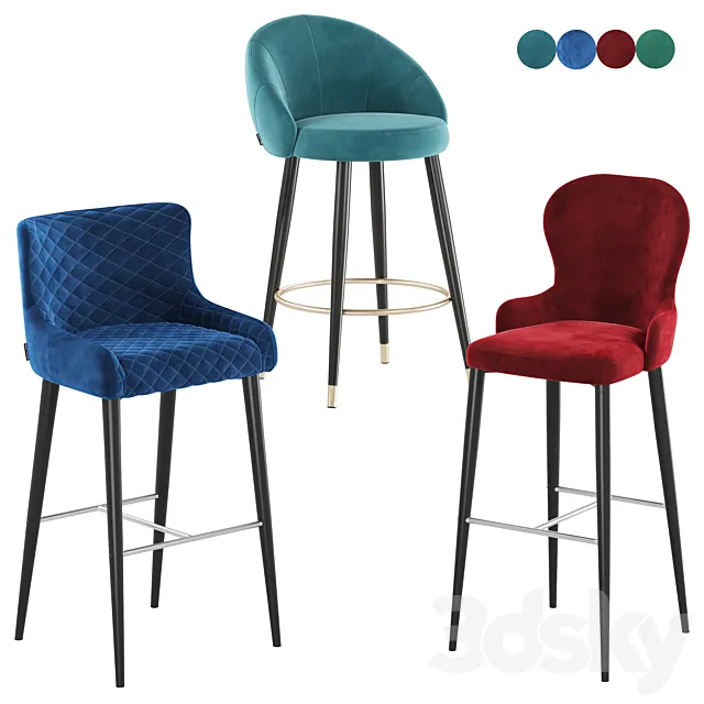 Deephouse bar stool Cindy Ferrara Chamonix 3DS Max Model