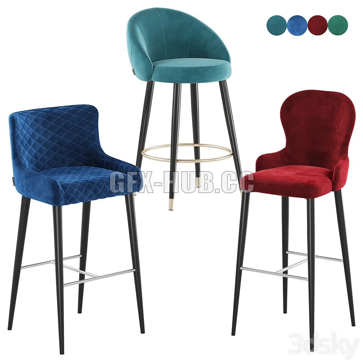 Deephouse bar stool Cindy Ferrara Chamonix 3dsMax Model