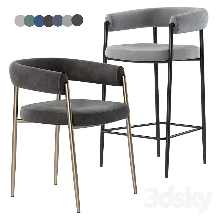 Deephouse. Bar stool Manchester 3DS Max Model