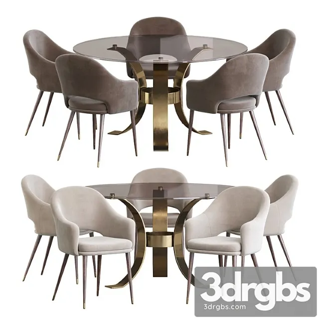 Deephouse chair and massimo glass top dining table