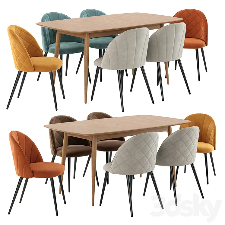 Deephouse. Dining chair Paris. NORDECO Extendable Table 3DS Max
