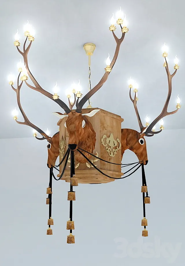 Deer chandelier 3ds Max