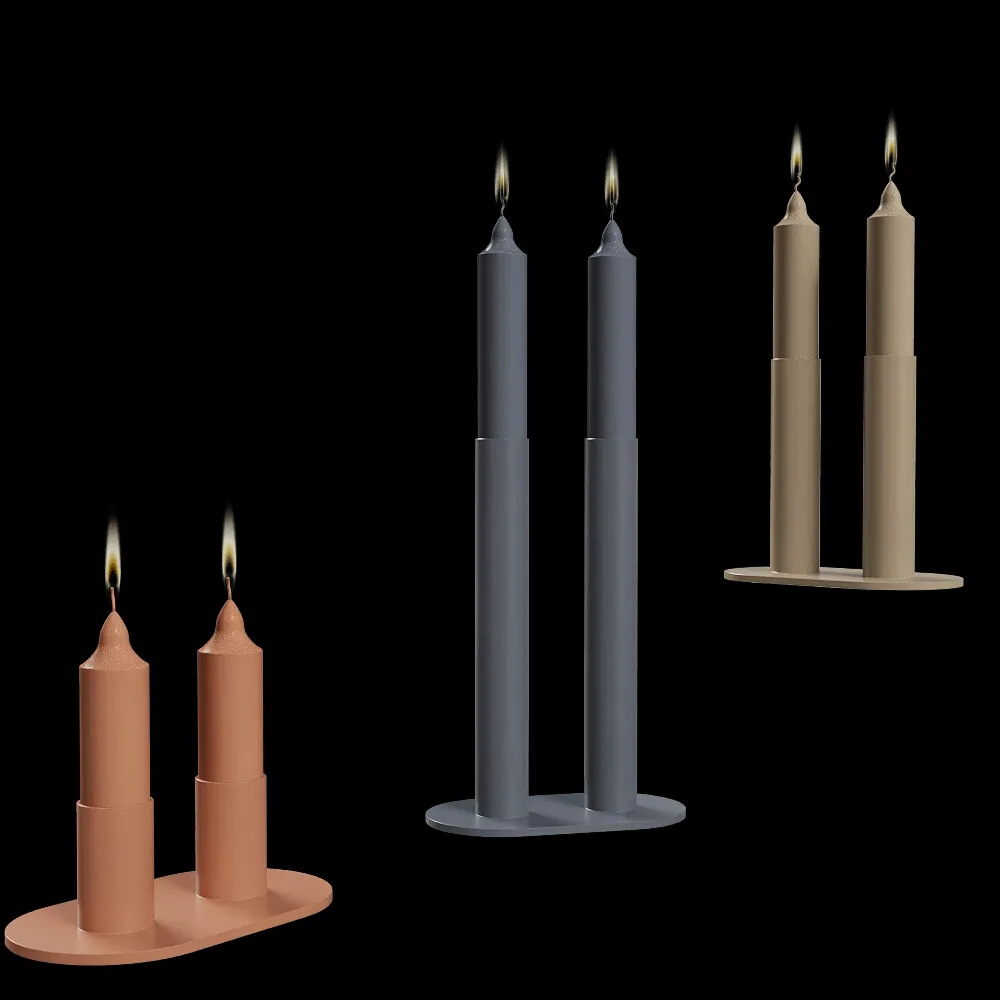 Delo – Double candlestick Fire 3ds Max