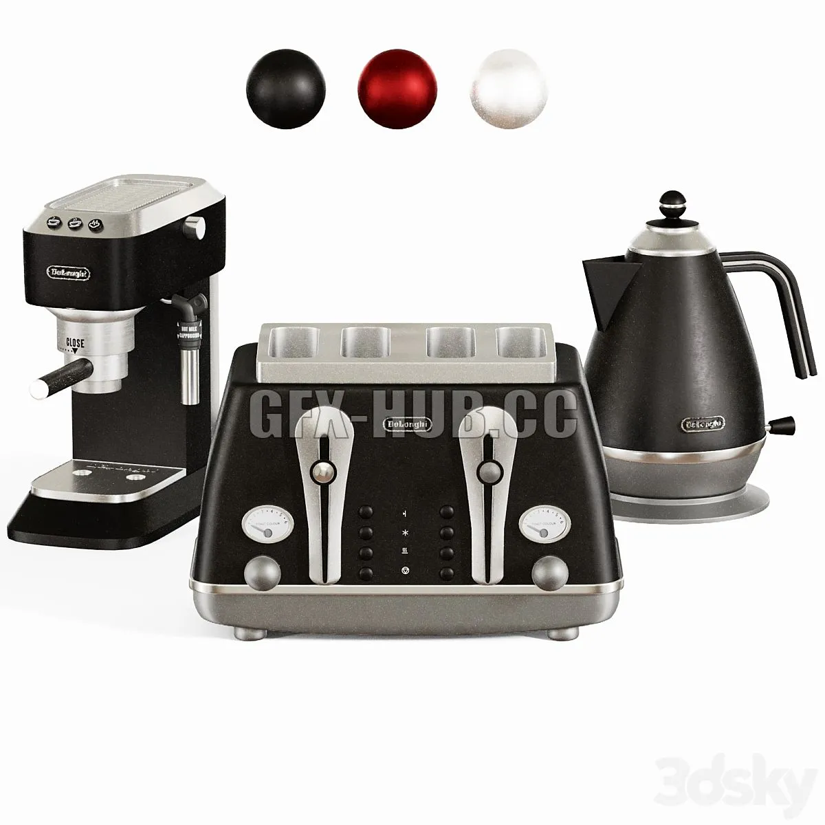 Delongi kitchen appliance set 3dsMax Model