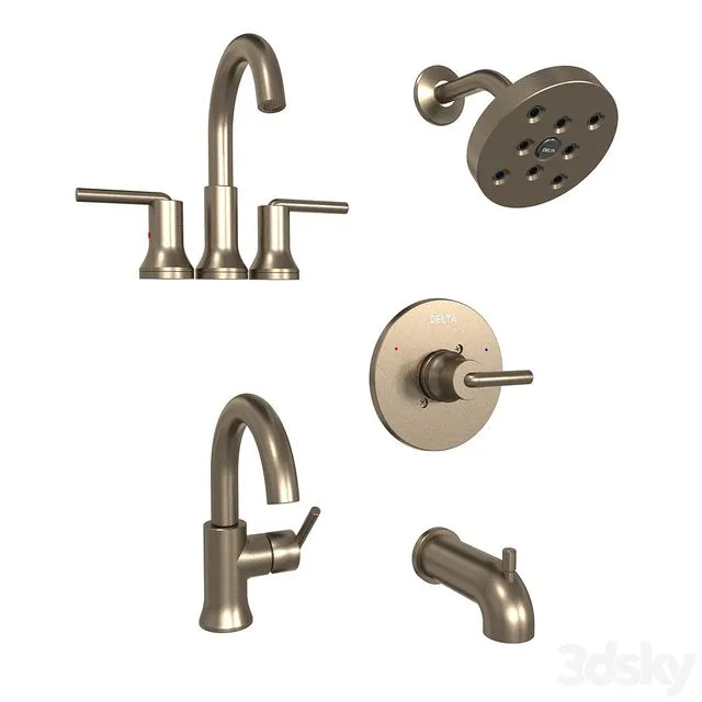 Delta faucet tap fixture tub shower 3dsMax Model