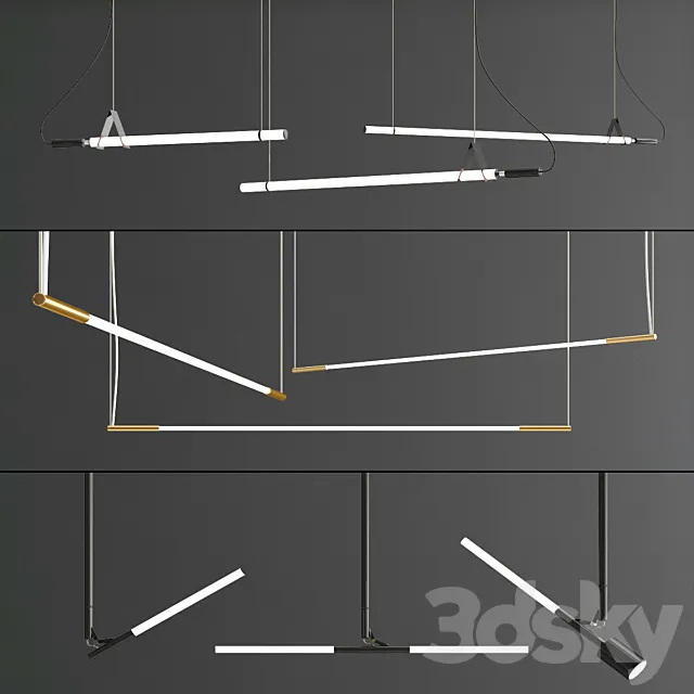 Delta Thin Delia Pendant Lamps Collection 3DS Max Model