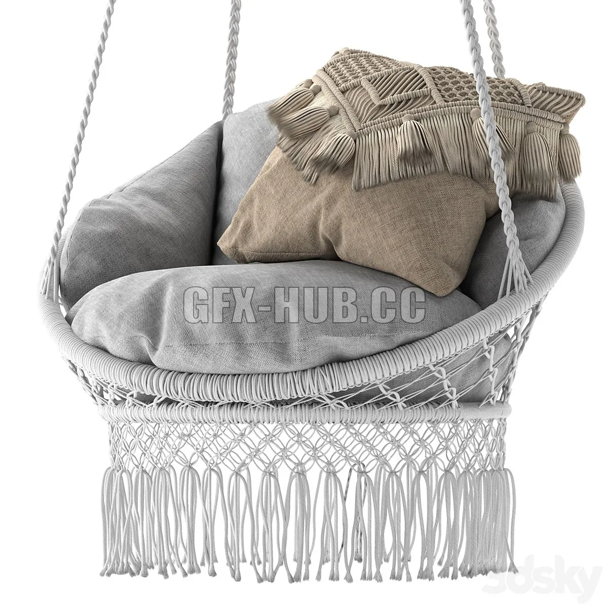 Deluxe Macrame Chair with Fringe 3dsMax Model