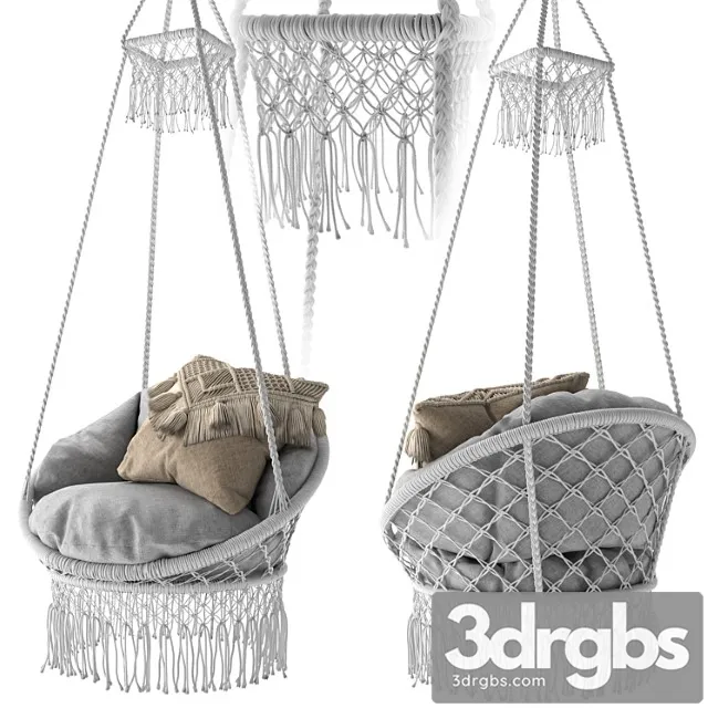 Deluxe macrame chair with fringe