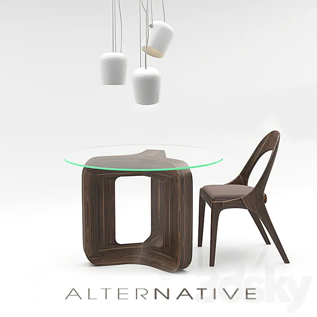DENISE TABLES CILINDRIC + SHARON CHAIR 3DSMax File