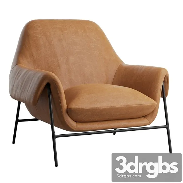 Derby leather metal frame club chair