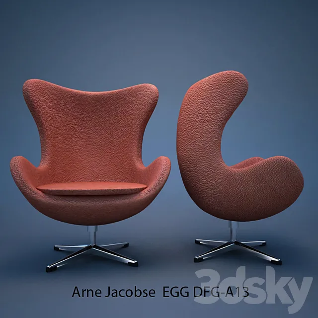 Design armchair EGG DFG-A13 Arne Jacobsen 3ds Max