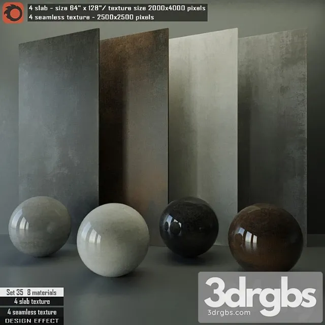 Design effect slab & seamless texture set 35 3dsmax Download