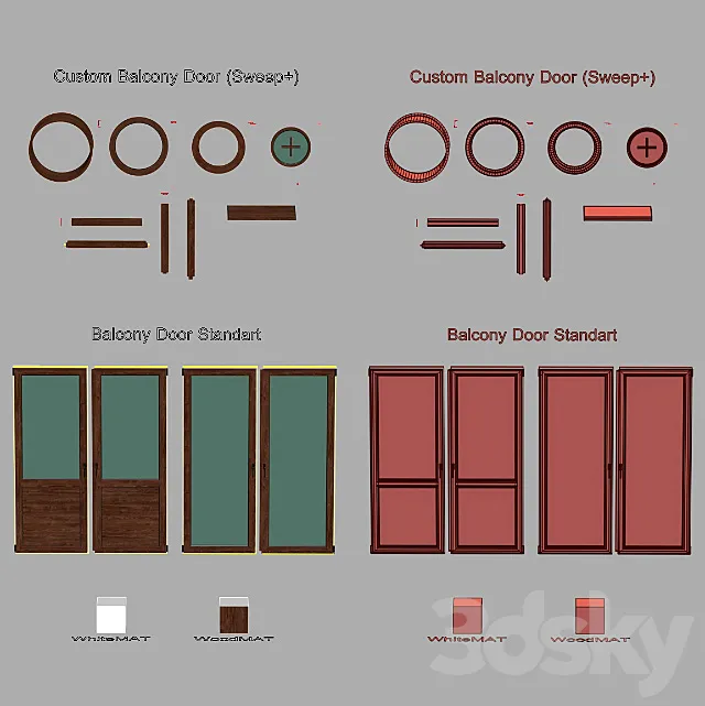 Design for balcony doors 3DS Max Model