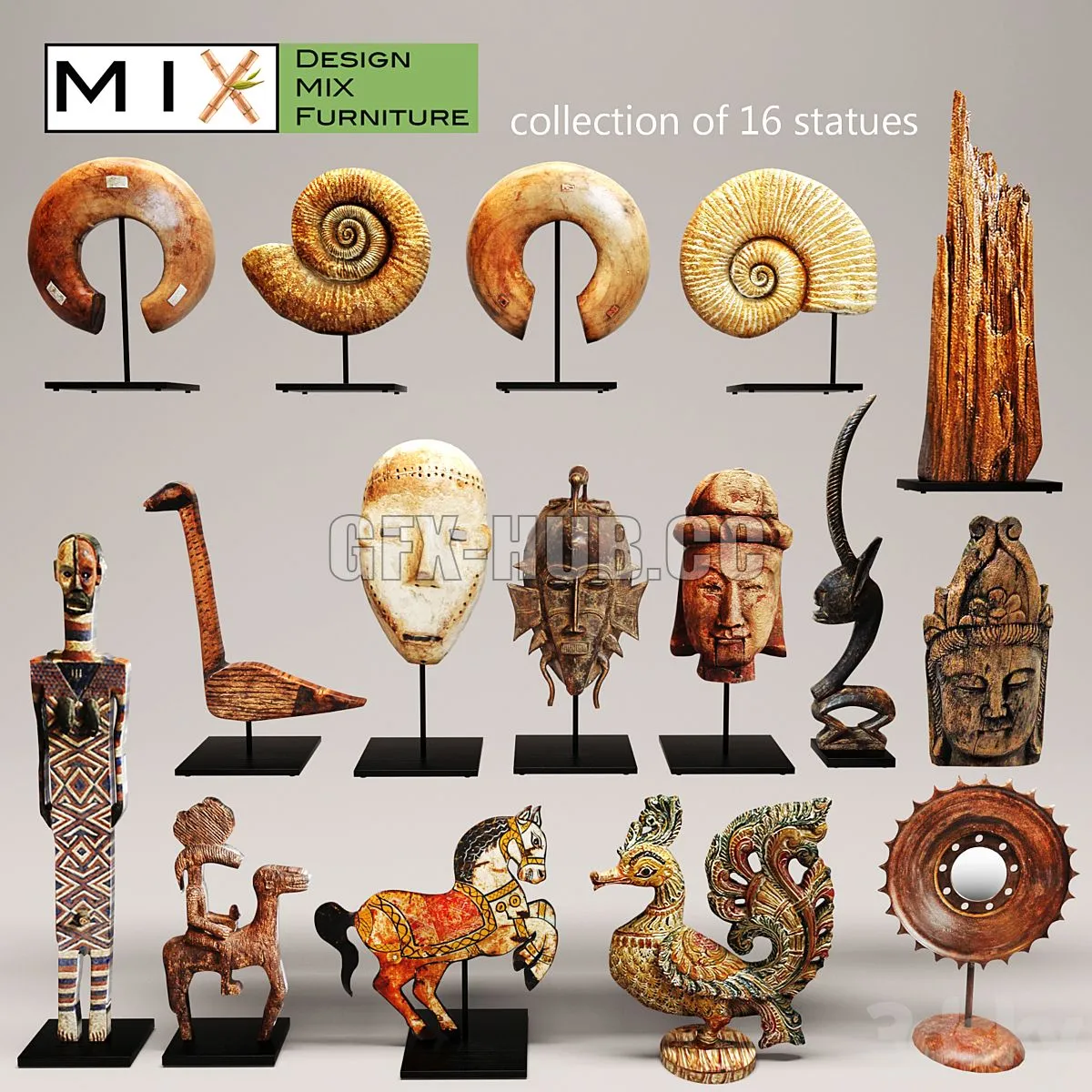 Design Mix Furniture Collection of 16 pieces 3dsMax Model