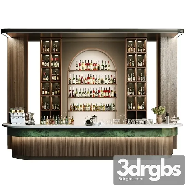 Design Of A Restaurant With A Bar and Wine Alcohol 3dsmax Download
