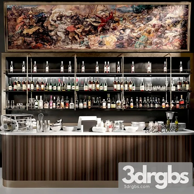 Design project of a restaurant with its own collection of wine and spirits 2 3dsmax Download
