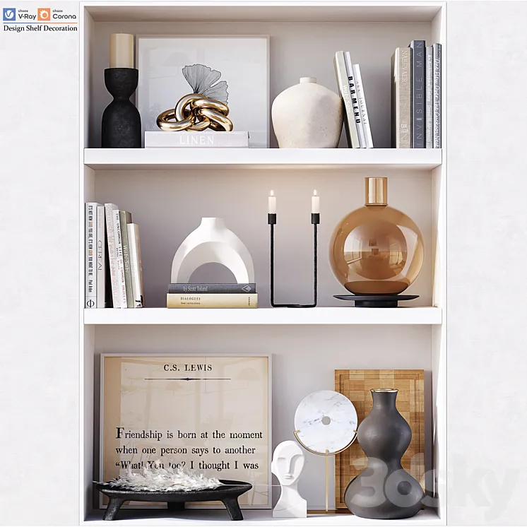 Design Shelf Decoration 3DS Max Model