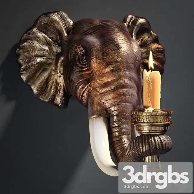 Design toscano elephant sculptural wall sconce 3dsmax Download