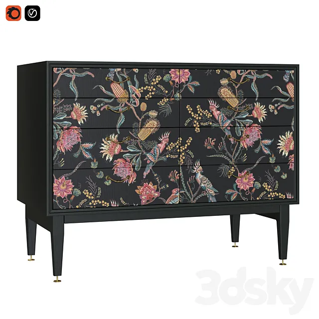 designer chest of drawers 4 3ds Max