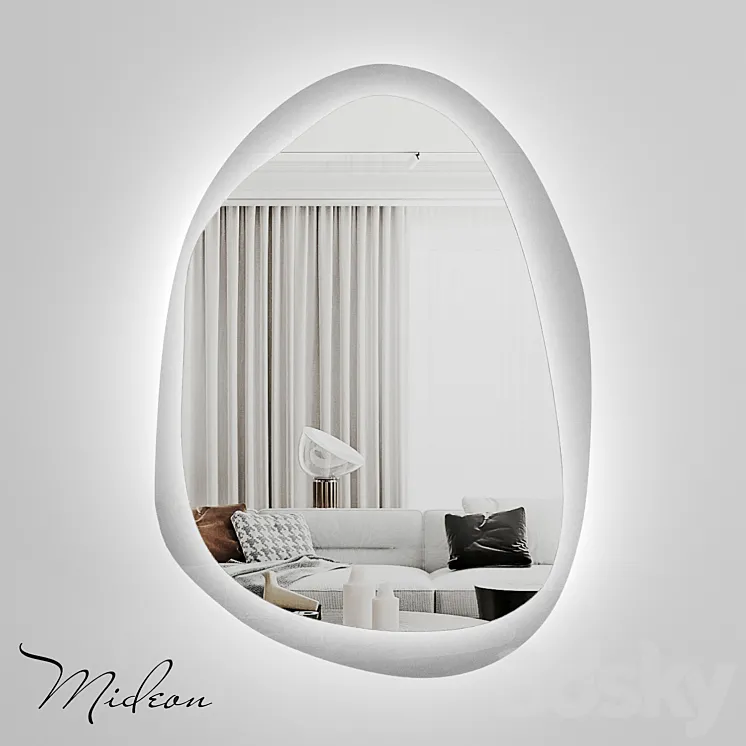 “Designer mirror with backlight Mideon Transparent “”Darkside”” LED OM” 3DS Max