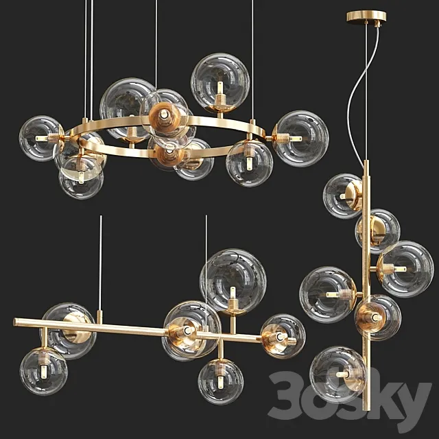 Designer ring chandelier IONA Сhandelier Gold 3DS Max Model