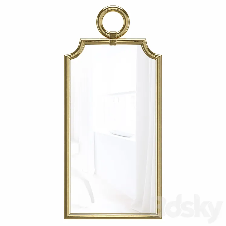 Designer stylish mirror in the frame Piedmont Gold 3DS Max