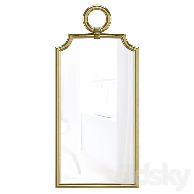 Designer stylish mirror in the frame Piedmont Gold 3DSMax File