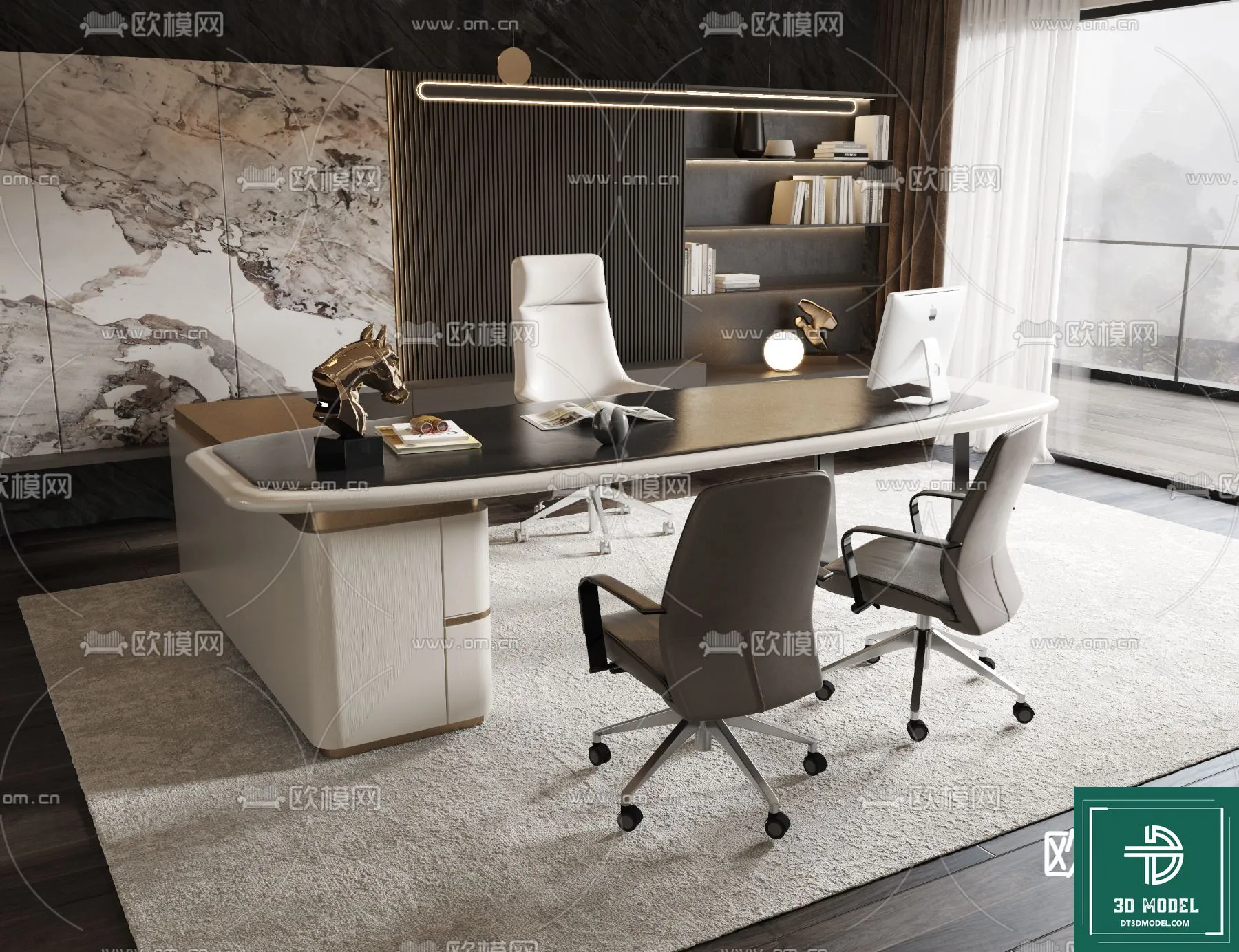 Desk 3D Model for Office – Furniture and Interior Design – 018