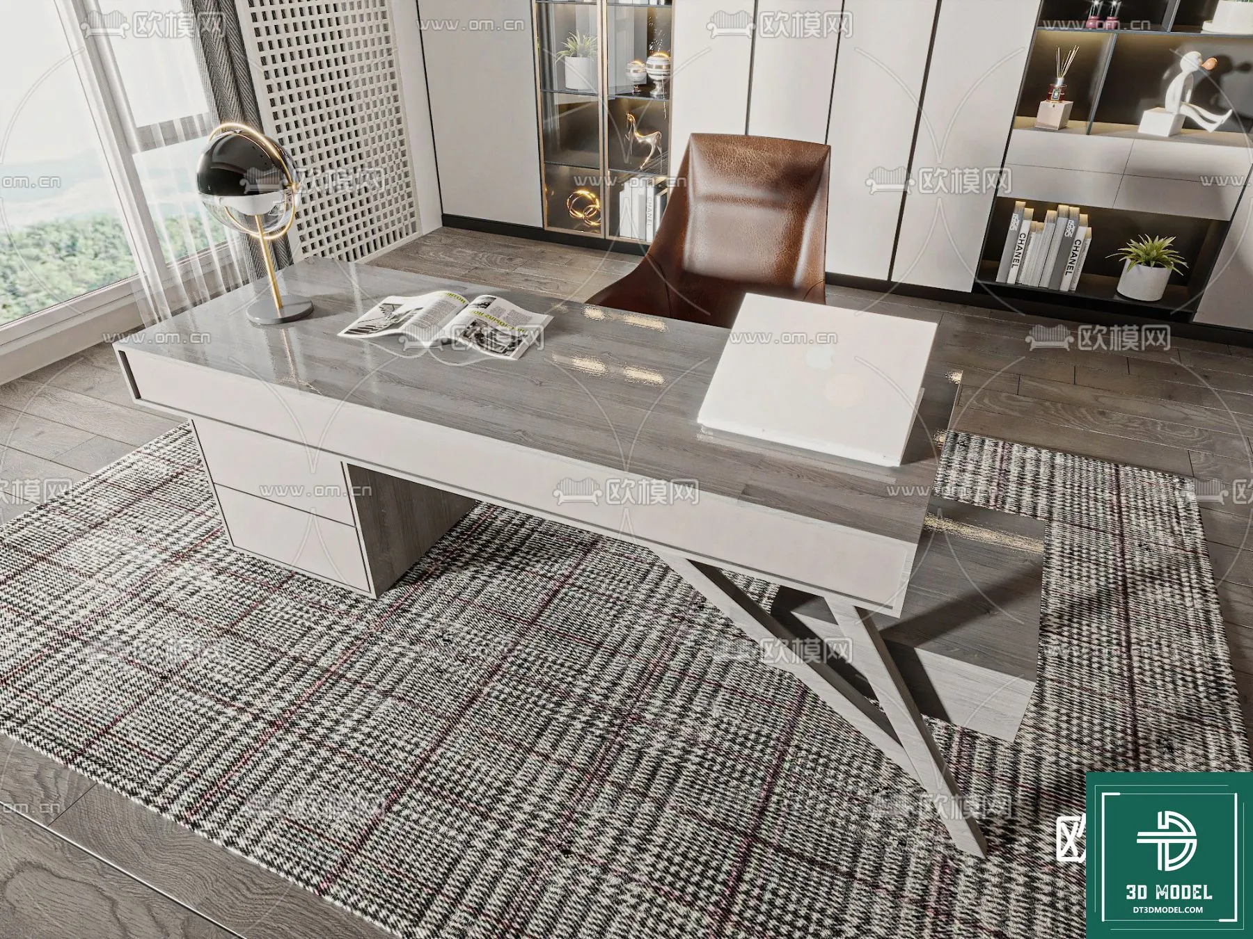 Desk 3D Model for Office – Furniture and Interior Design – 036